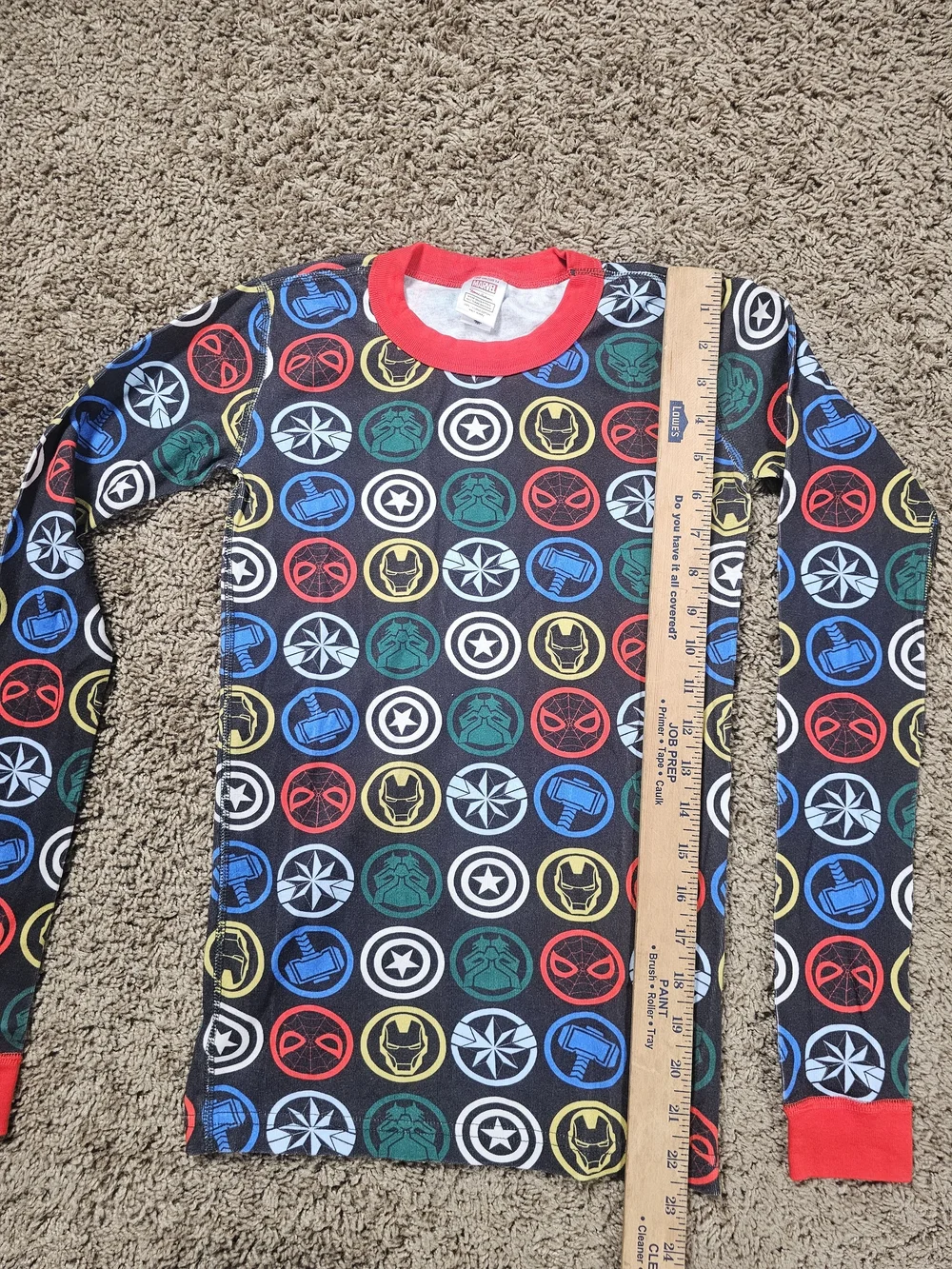 Marvel Avengers Icons 2pc Kids Long John Pajamas Set by Hanna Andersson Sz US 14